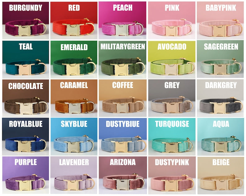 Velvet Personalise Dog Collar