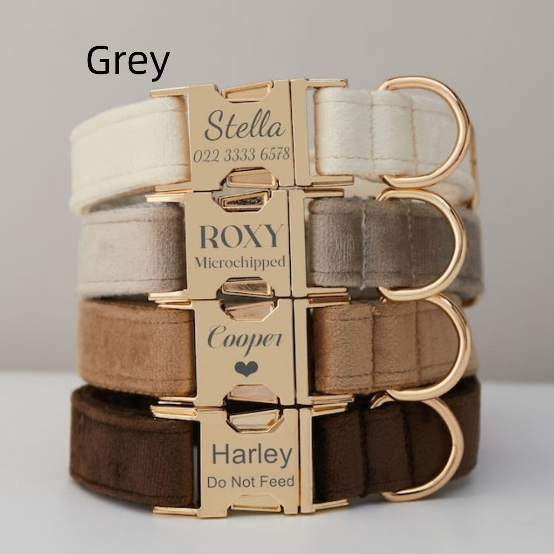 Velvet Personalise Dog Collar
