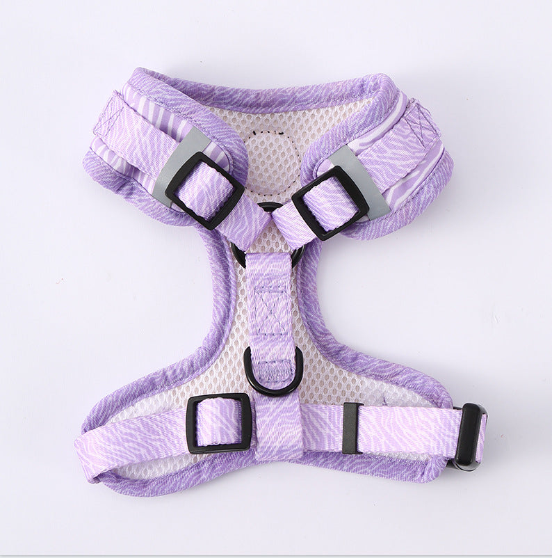 Black & White Polka Dot Dog Harness Set โ Adjustable Collar and Leash for Small & Medium Dogs