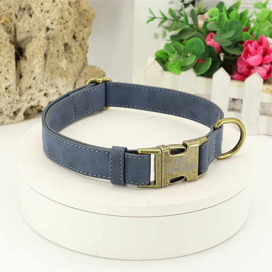 Personalized Dog Collar with Name & Phone Number – Soft Microfiber Leather, Adjustable for All Breeds
